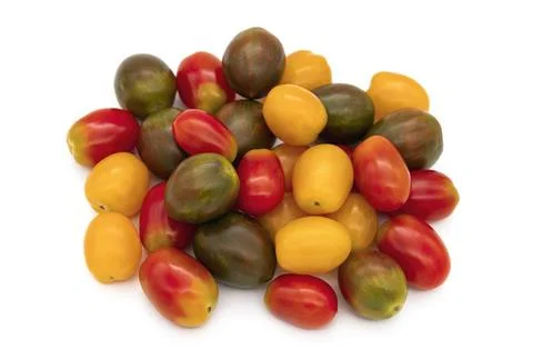 Cherry tomatoes in different colors Foto stock