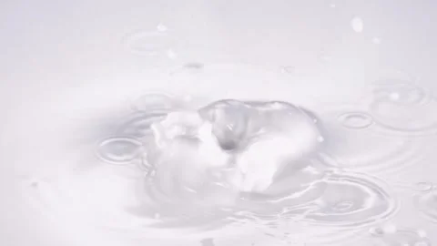 Cherry Tomatoes Falling Into Milk，Slow Motion Video stock 248406879