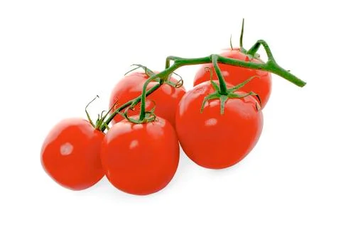 Cherry tomatoes isolated over white background Stock Photos