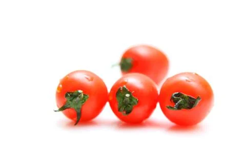 Cherry tomatoes isolated on white background Stock Photos