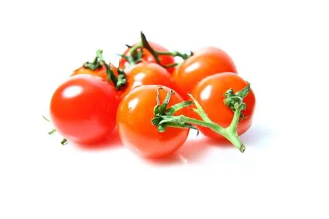 Cherry tomatoes isolated on white background Stock Photos