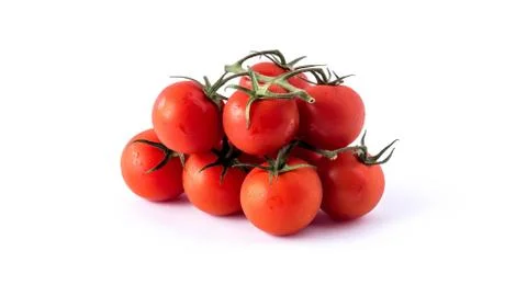 Cherry Tomatoes Isolated On White Background Stock Photos