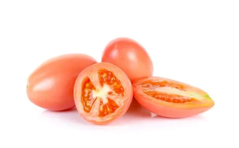Cherry tomatoes isolated on the white background Stock Photos