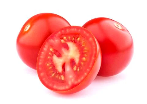 Cherry tomatoes isolated on white background. Closeup Foto stock