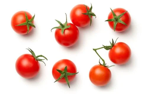 Cherry Tomatoes Isolated on White Background Stock Photos