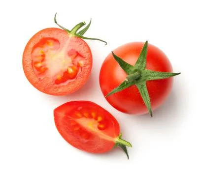 Cherry Tomatoes Isolated on White Background Stock Photos