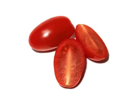 Cherry tomatoes isolated on white background. Stock Photos