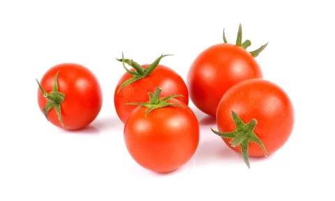 Cherry tomatoes isolated on white background Stock Photos