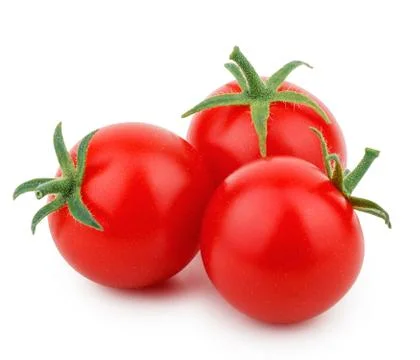 Cherry tomatoes isolated on white background. Front view Stock Photos