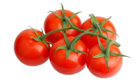 Cherry tomatoes isolated on white background Stock Photos