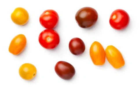 Cherry Tomatoes Isolated On White Background Stock Photos