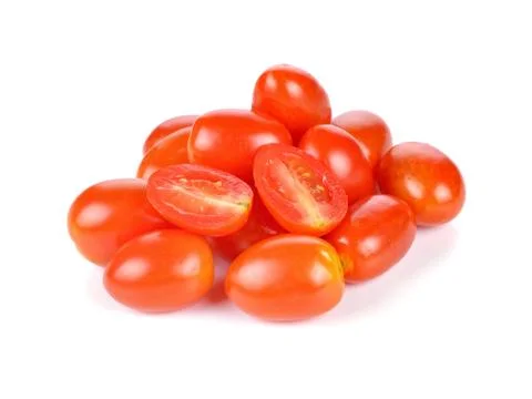 Cherry tomatoes isolated on white background. Stock Photos