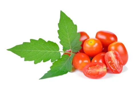Cherry tomatoes isolated on white background. Stock Photos