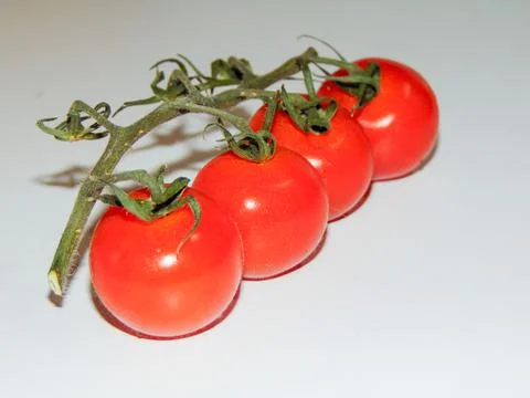 Cherry tomatoes isolated on white background 스톡 사진