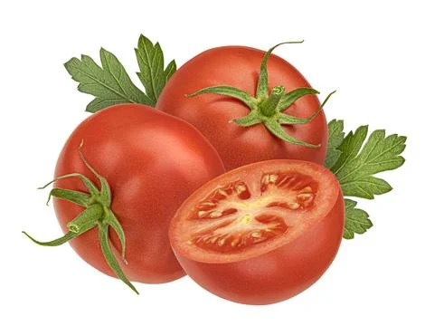 Cherry tomatoes isolated on white background, full depth of field Foto stock