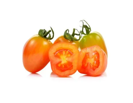 Cherry tomatoes isolated on white background. Stock Photos