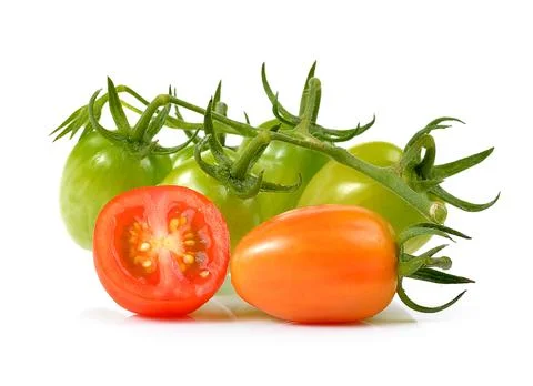 Cherry tomatoes isolated on white background Stock Photos