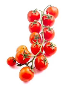 Cherry tomatoes isolated on white. High quality photo. Stock Photos