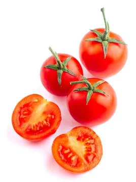 Cherry tomatoes isolated on white. High quality photo. Stock Photos