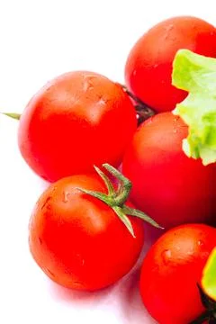 Cherry tomatoes isolated on white. High quality photo. Foto stock