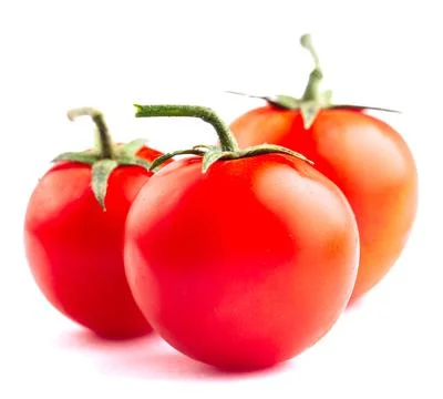 Cherry tomatoes isolated on white. High quality photo. Stock Photos