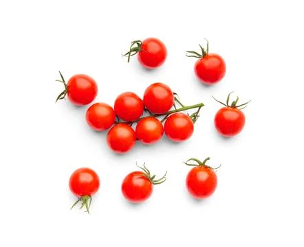 Cherry tomatoes on isolation top view Foto stock