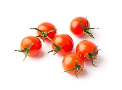 Cherry tomatoes on isolation top view Stock Photos
