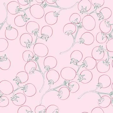 Cherry tomatoes pattern 스톡 일러스트
