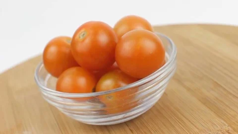 Cherry Tomatoes Rotating in a Bowl Stock Footage 83167029