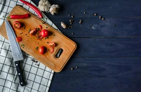 Cherry tomatoes sliced Stock Photos