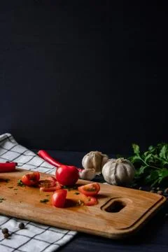Cherry tomatoes sliced Stock Photos