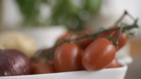 Cherry Tomatoes Slow Movement Stock Footage 106082367