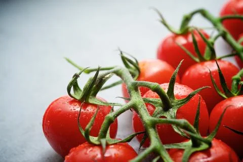 Cherry tomatoes view Stock Photos