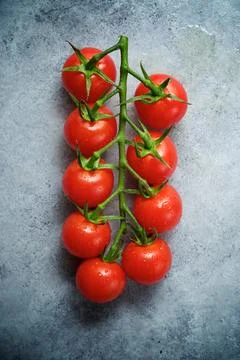 Cherry tomatoes view Stock Photos