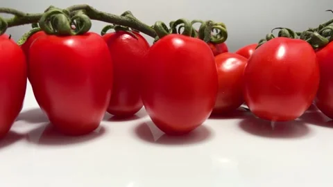 Cherry tomatoes on white background Stock Footage 274304962