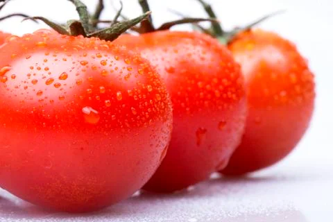 Cherry tomatoes on white background Foto stock