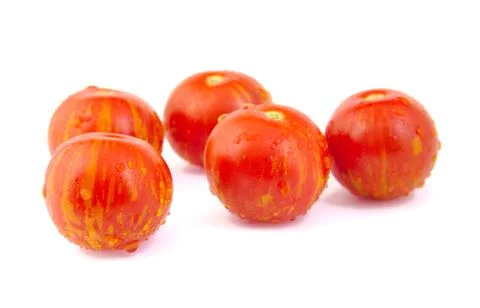 Cherry tomatoes on white background Stock Photos