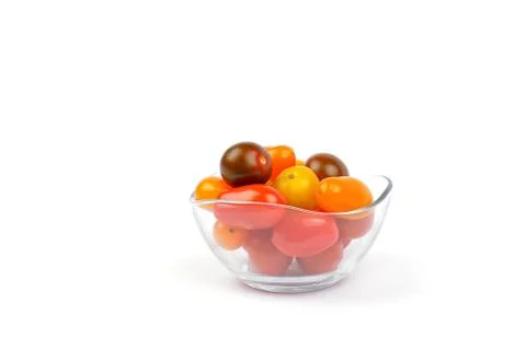 Cherry tomatoes on white background Stock Photos