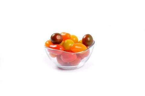 Cherry tomatoes on white background Stock Photos