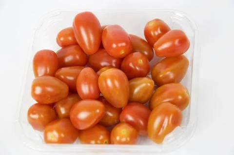 Cherry tomatoes on white background Stock-Fotos
