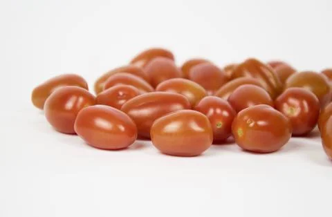 Cherry tomatoes on white background Stock-Fotos