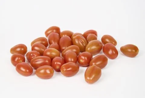 Cherry tomatoes on white background Stock-Fotos