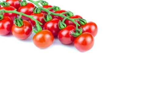 Cherry tomatoes on white background Stock Photos