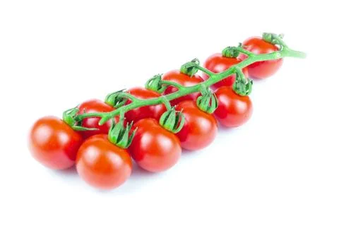 Cherry tomatoes on white background Stock Photos