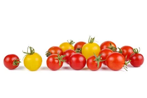 Cherry tomatoes on white background Stock Photos