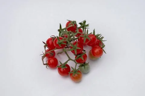 Cherry tomatoes on a white background Foto stock