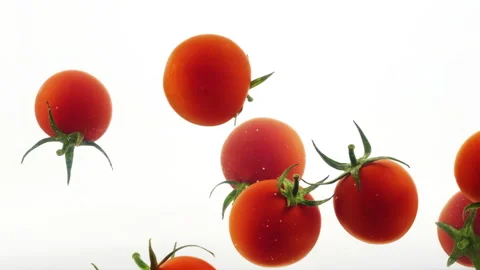 Cherry tomatos white Video stock 132982040