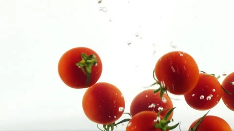 Cherry tomatos white Video stock 132983329