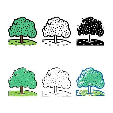 Cherry tree color icon vector concepts Stock Illustration