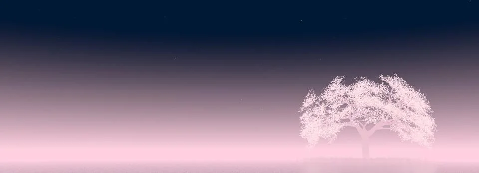 Cherry tree distance Stock Illustration